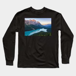 First Light at Peyto Lake Long Sleeve T-Shirt